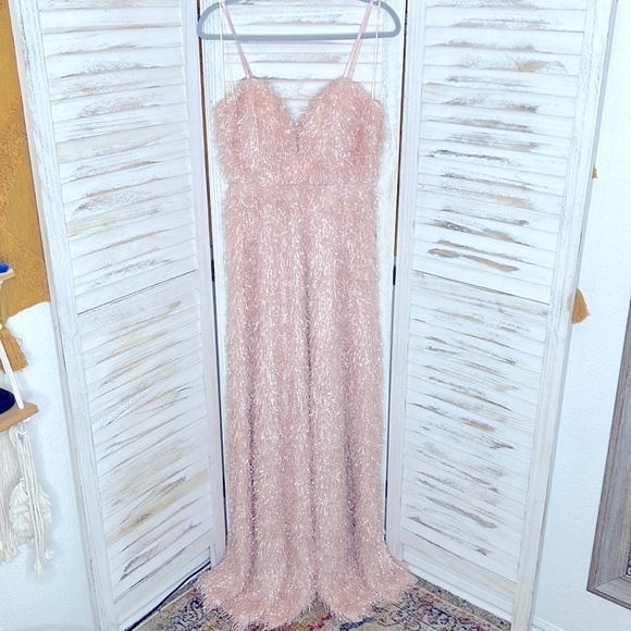 MANIJU l Paste Softgirl Pink Long Formal Dress NEW Size 10 - Picture 7 of 16